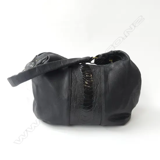 DEADLY PONIES BLACK LEATHER HAND BAG