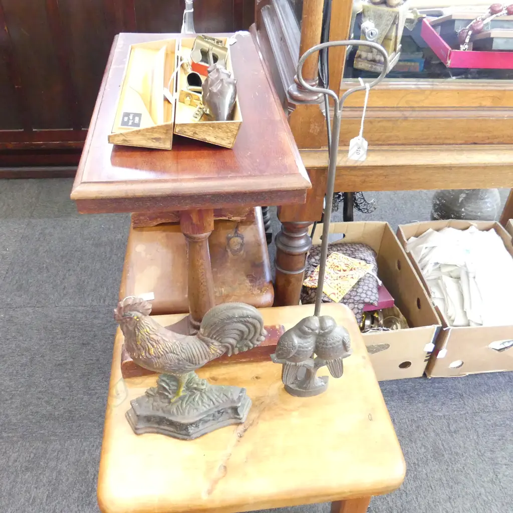 2 METAL DOOR STOPS; ROOSTER H.320mm & PR BIRDS H.690mm Image 1++