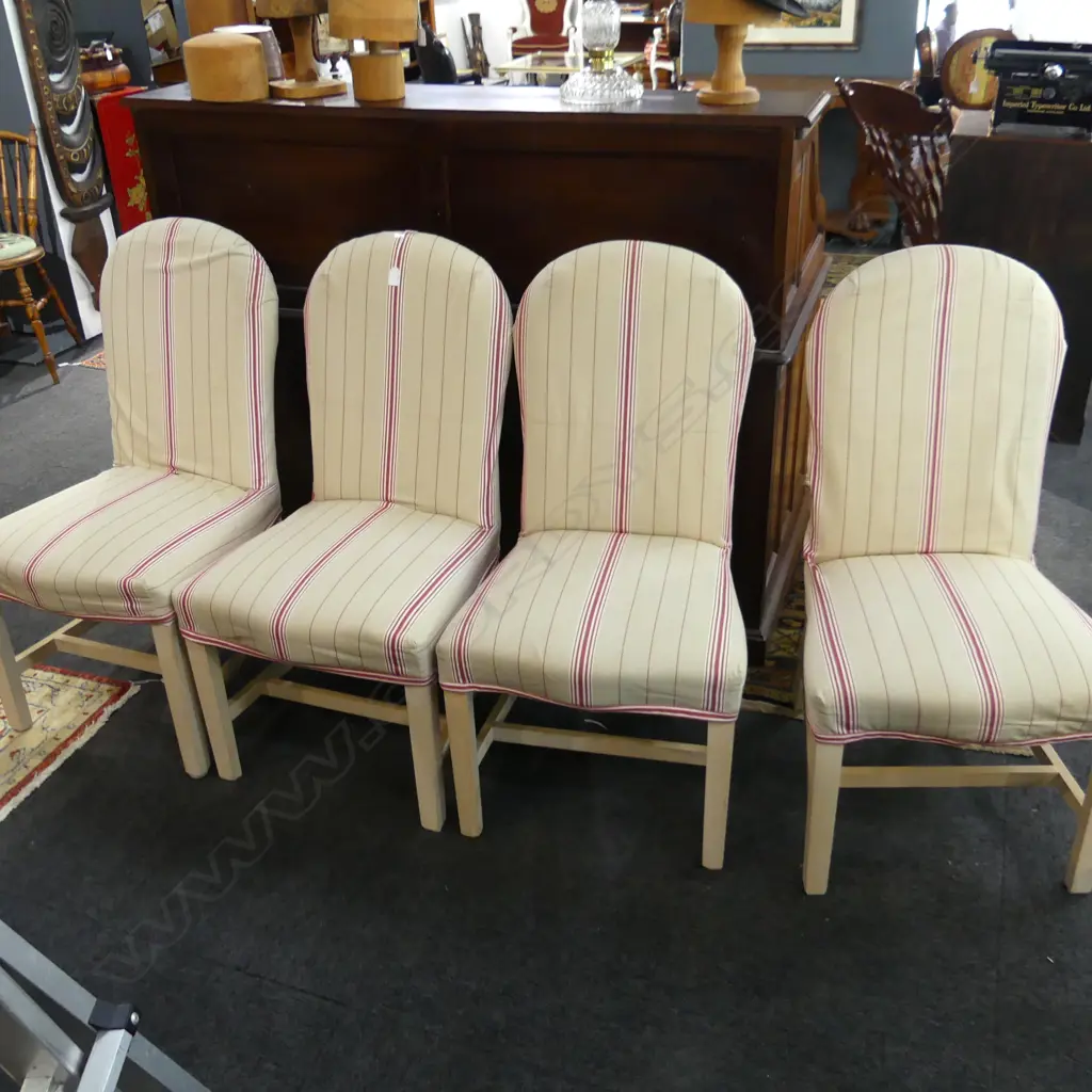 4 DINING CHAIRS EX. DESIGNERS COLLECTION PARNELL, IAN MANKIN LINEN SLIPCOVERS Image 1++