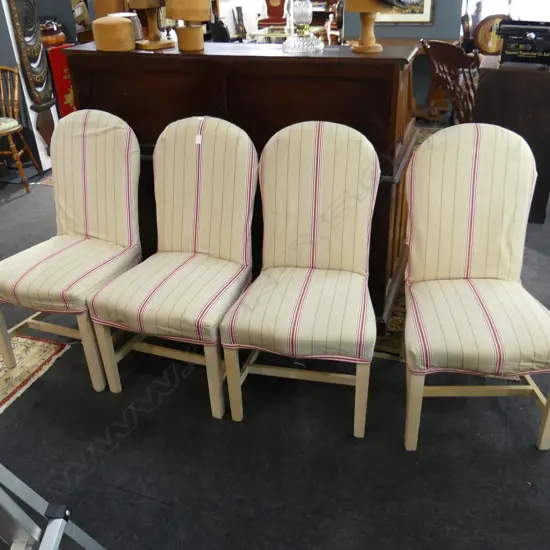 4 DINING CHAIRS EX. DESIGNERS COLLECTION PARNELL, IAN MANKIN LINEN SLIPCOVERS