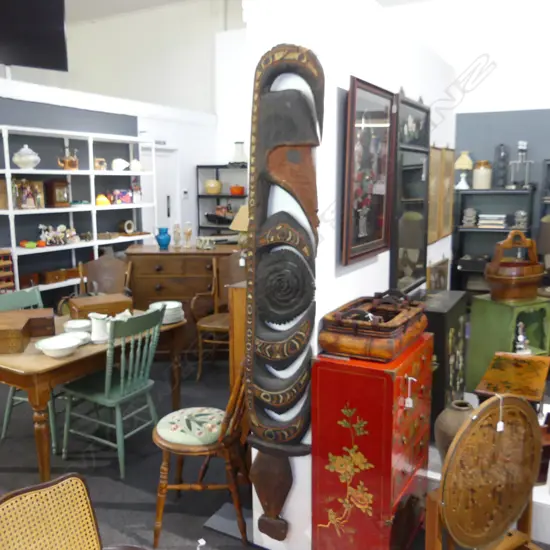 LARGE PNG CARVED WOODEN BIRD BEAK FOOD HOOK L1980mm