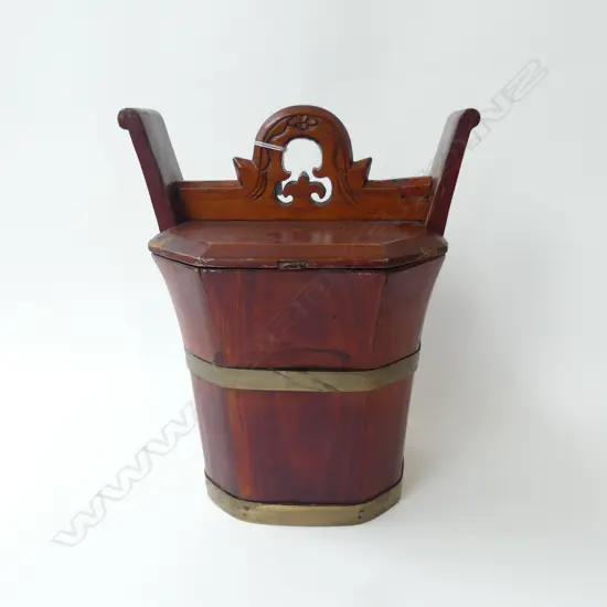 ORIENTAL WOODEN LIDDED CONTAINER H.310mm