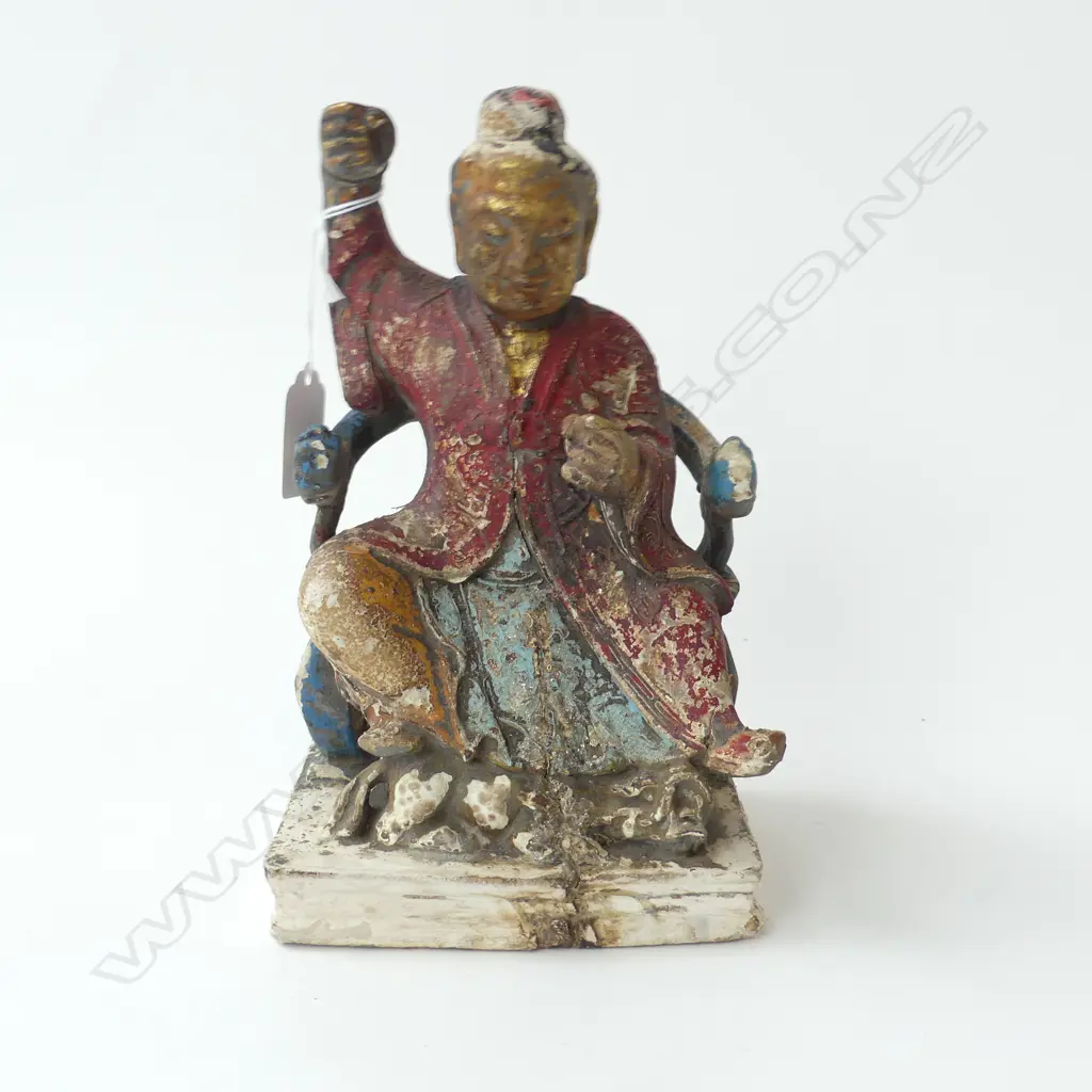 VINTAGE ORIENTAL PAINTED FIGURE H.200mm Image 1++