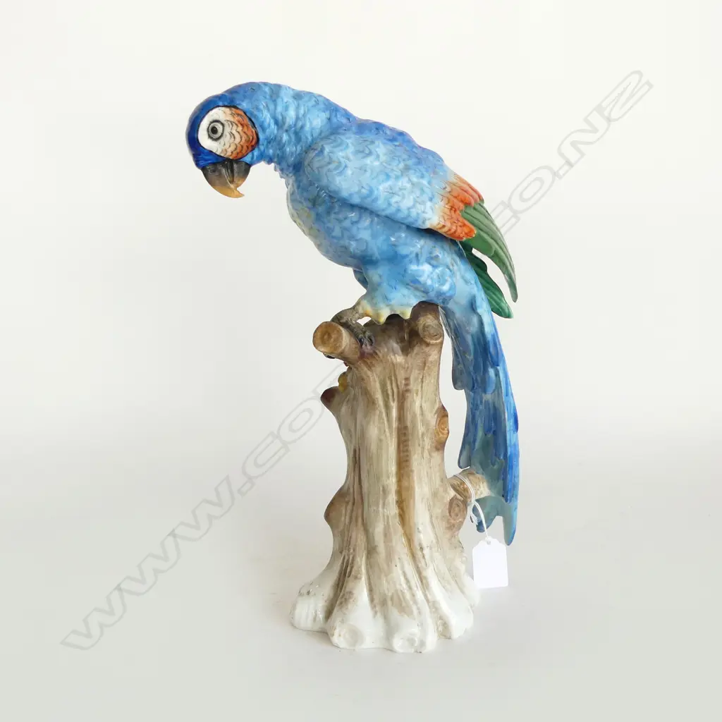 PORCELAIN BLUE PARROT H.330mm, REPAIRS Image 1++