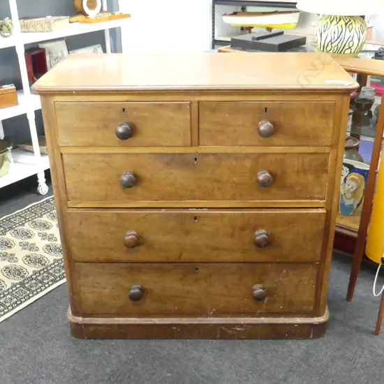 VICTORIAN MAHOGANY 5 DRAWER CHEST 1035x520x1000mm back board missing