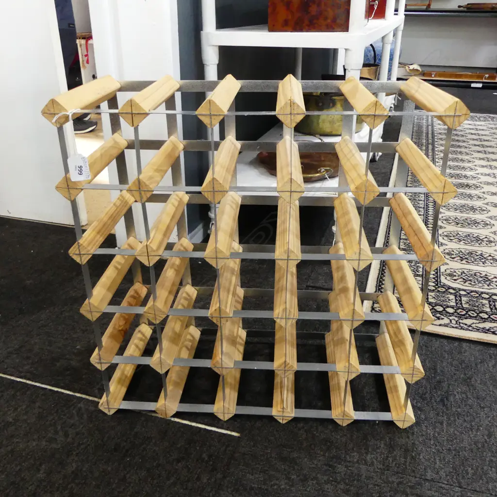 WOOD & METAL 5x5 WINE RACK 525x525x225mm Image 1++