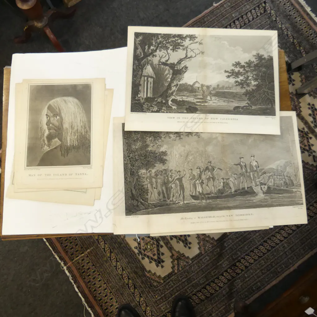 18thC COPPER PLATE ENGRAVINGS OF NEW HEBRIDES / NEW CALEDONIA Image 1++