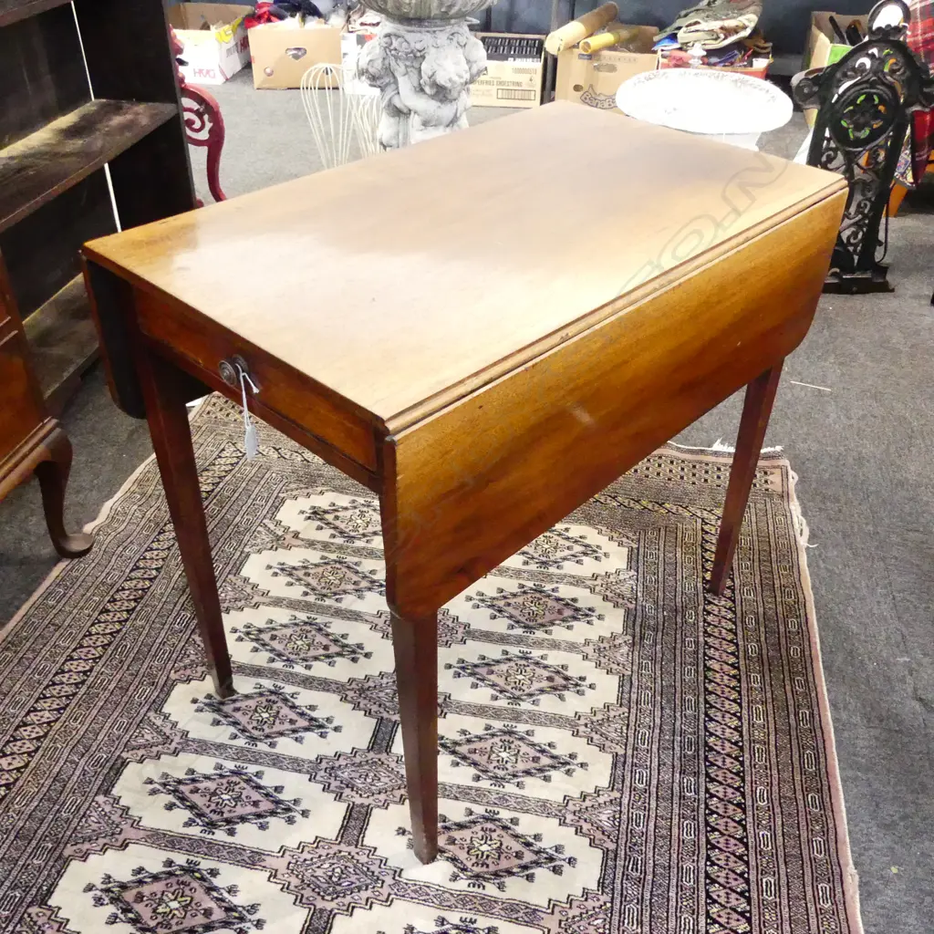 VICTORIAN MAHOGANY DROP SIDE TABLE 795x485x720mm Image 1++