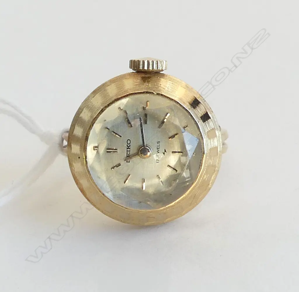 1960 SEIKO RING WATCH GOLD PLATED MANUAL WINDING RUNNING Image 1++