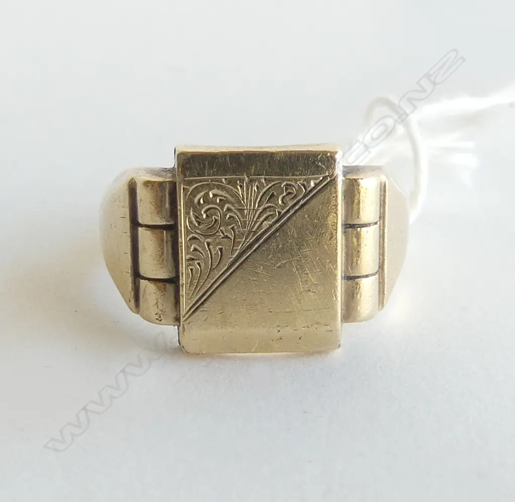 9CT GOLD & SILVER GENTS SIGNET RING 8.43GMS SIZE R Image 1++