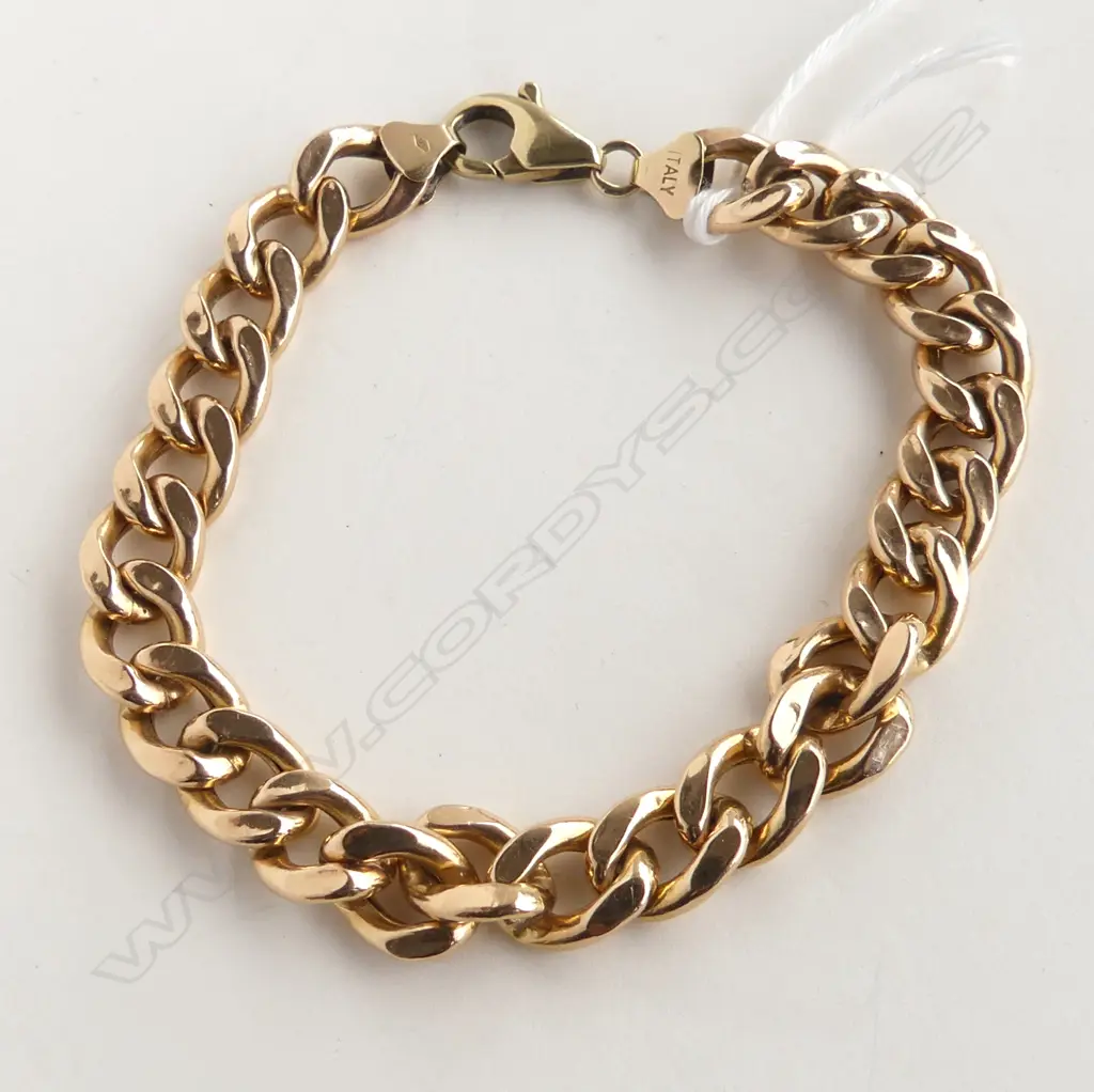 9CT ROSE GOLD FLAT CURB HOLLOW LINK BRACELET 10.4 grams Image 1++