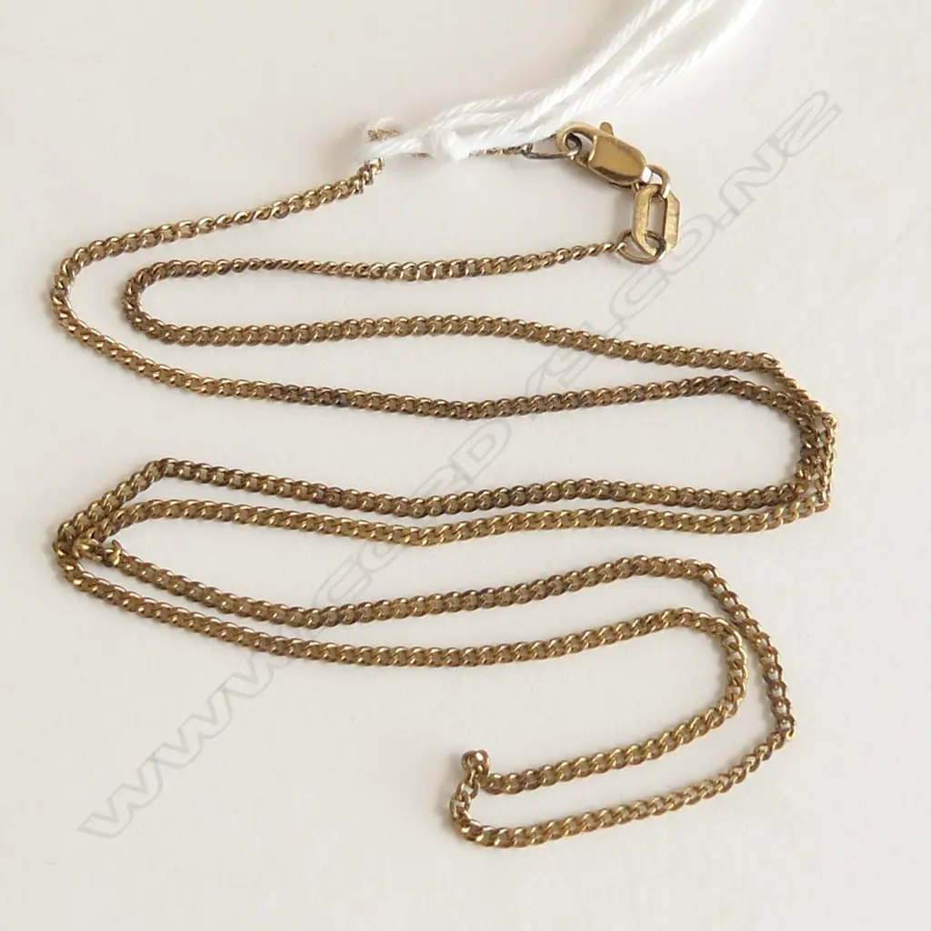9ct YELLOW GOLD FINE LINK NECK CHAIN L.440mm 2.63gms Image 1++