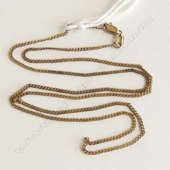 9ct YELLOW GOLD FINE LINK NECK CHAIN L.440mm 2.63gms