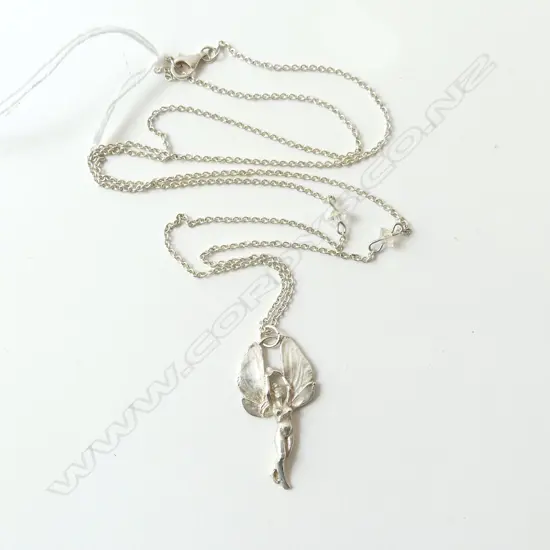 STG SILVER NECKLACE w. FAIRY PENDANT 6.6gms