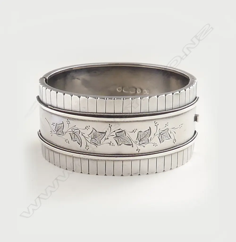 STG SILVER BRACELET, 41.4gms B'HAM 1881 Image 1++