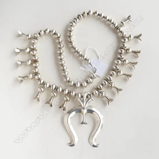 NATIVE AMERICAN STYLE NECKLACE STAMPED 'STERLING HBC' 178gms