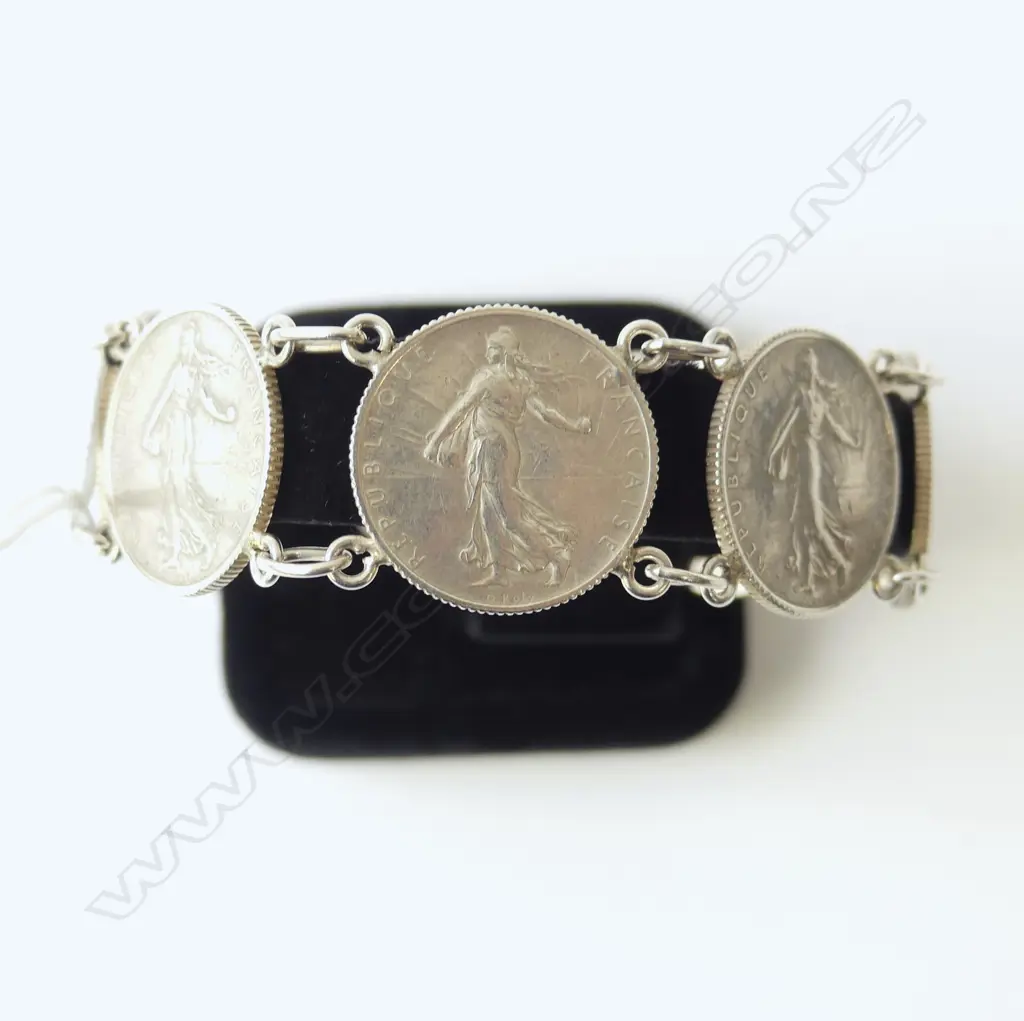 BRACELET MADE FROM FRENCH FRANCS 39.4gms Image 1++