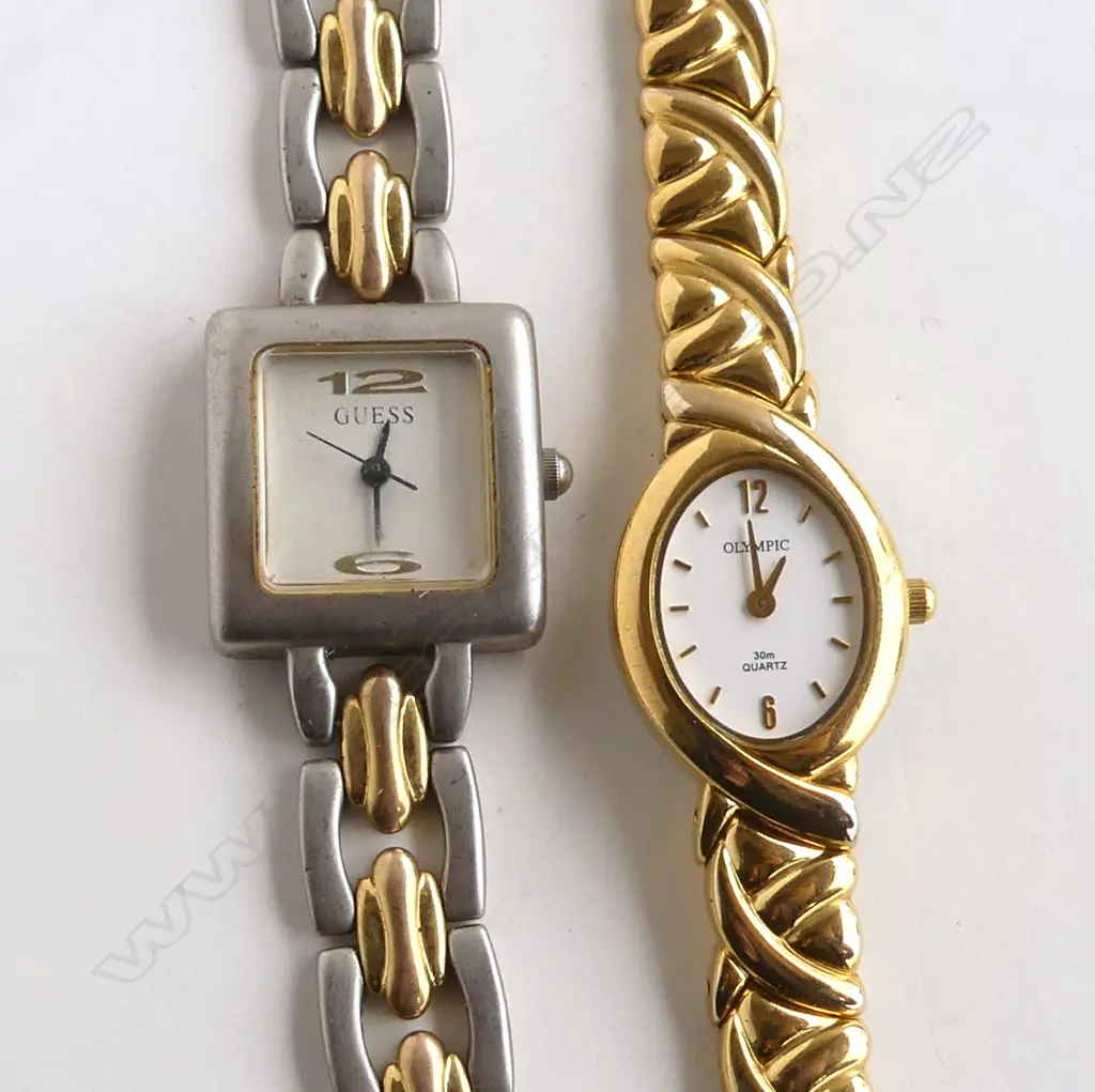 2 LADIES  WRISTWATCHES OLYMPIC QUARTZ & GUESS Image 1++