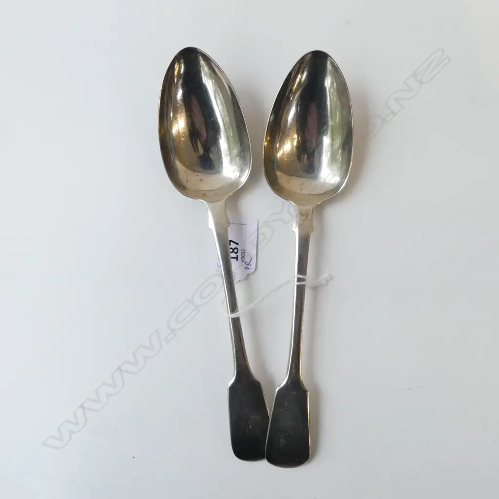 PR STG SILVER TABLE SPOONS, LONDON 1825, 133gms Image 1++