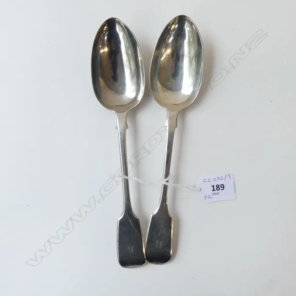 PR STG SILVER TABLE SPOONS, LONDON 1856, 146gms Image 1++