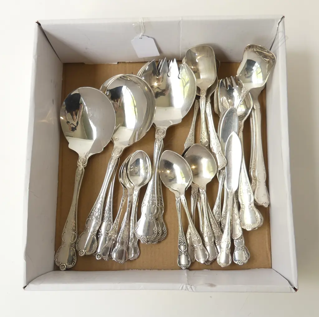 36PCS RODD CAMILLE CUTLERY ITEMS – 6 SALAD SERVERS, 6 SPORKS, 12 CONDIMENT SPOONS, 6 TSPNS, 6 BUTTER KNIVES Image 1++