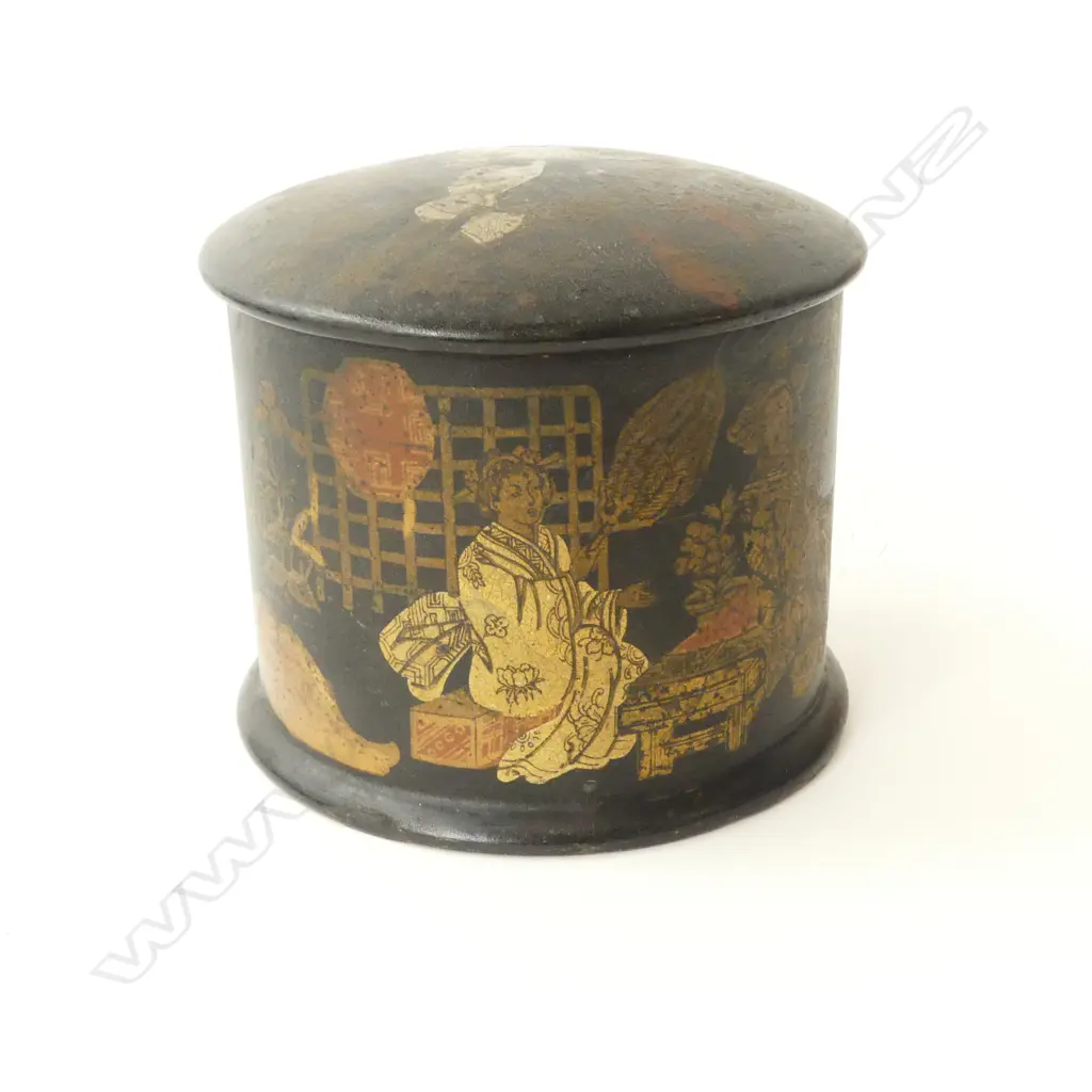(25554) ORIENTAL LIDDED LACQUERED CONTAINER H.80mm Image 1++