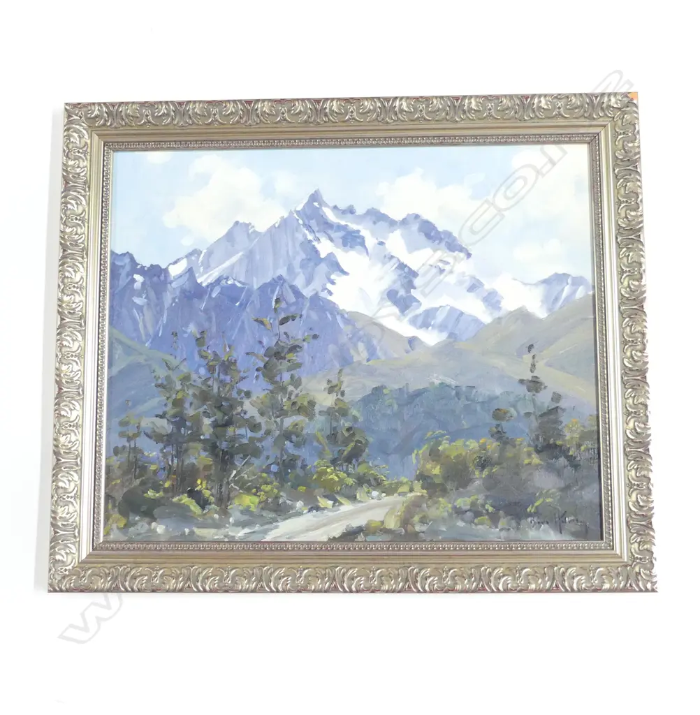 BRIAN HALLIDAY 'LONG TOM MT. FROM DINGLE ROAD', WANAKA, OIL ON BOARD, 440x540mm  Image 1++