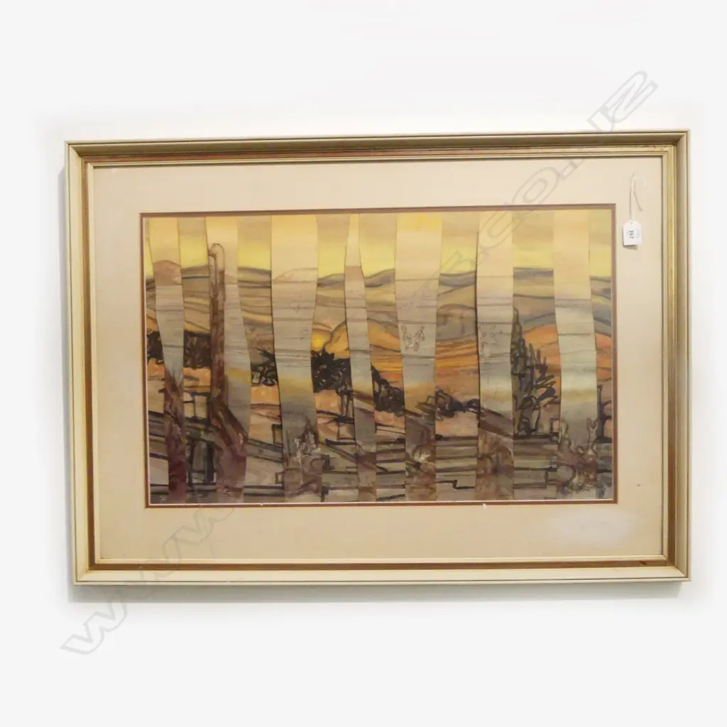 ABSTRACT 1970'S PAINTING signed A. BRISCOE mixed media 430 x 685mm Image 1++