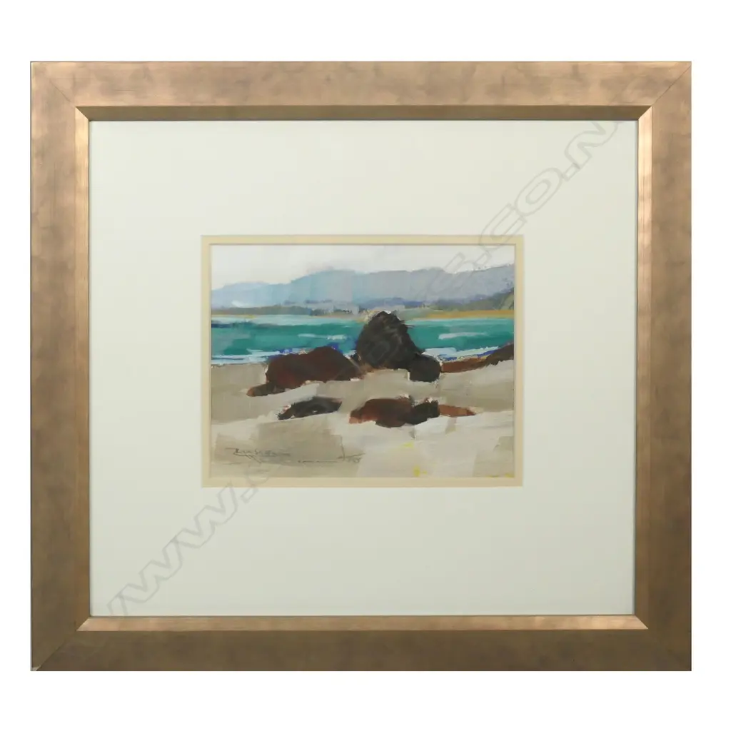 Russell Hollings ‘Thames Coastline’, acrylic on board, signed and dated 2016. Image 1++