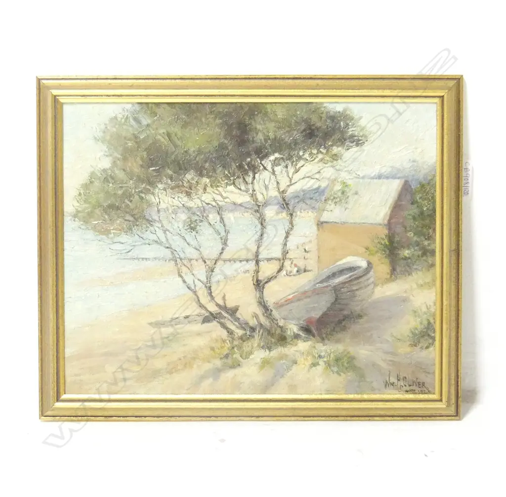 WILLIAM H. OLIVER, (AUST. 1920s), UNTITLED, SEASCAPE, OIL ON BOARD 230x295mm Image 1++