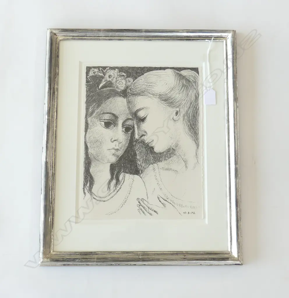 PAUL DELVAUX 'CONFIDENCES' LITHOGRAPH 15.3.72 340x260mm Image 1++