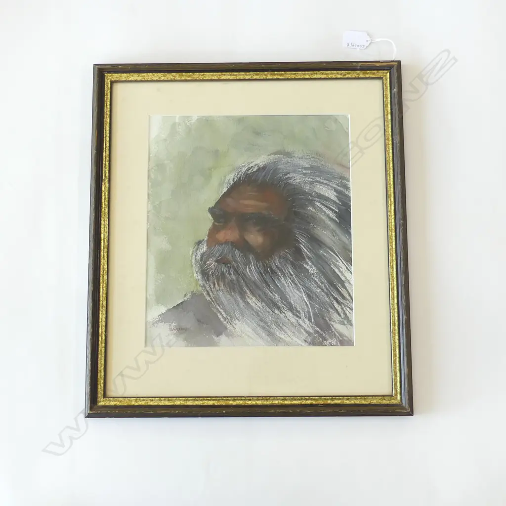 JEAN GRANT, ABORIGINAL ELDER, WATERCOLOUR, 460x 410mm Image 1++