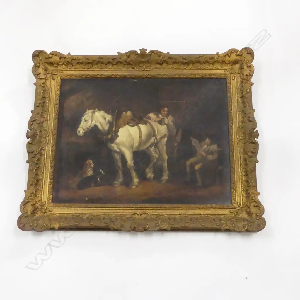 OLEOGRAPH GEORGE MORLAND STABLE SCENE, 400x525mm Image 1++