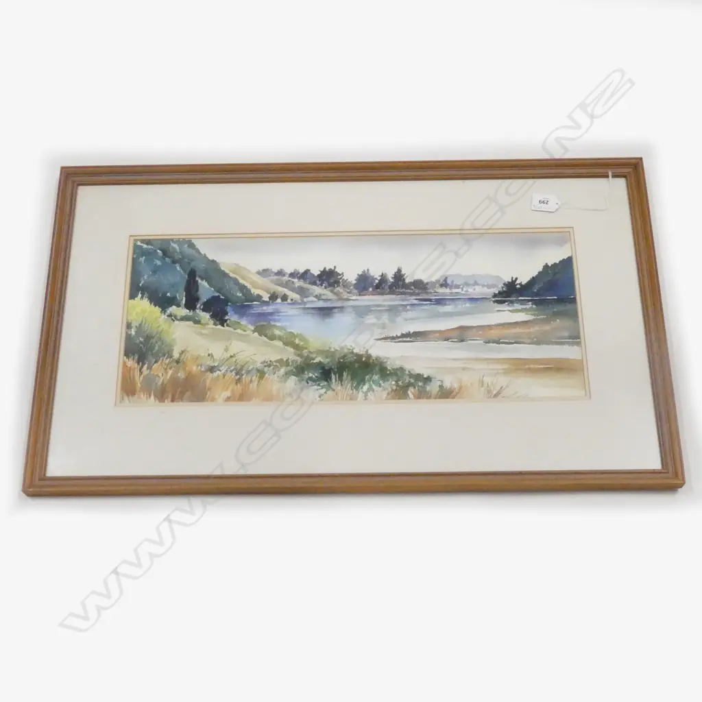 VAL TUBMAN 'APPROACHING WHANGAMATA' WC 220x550mm slight foxing Image 1++