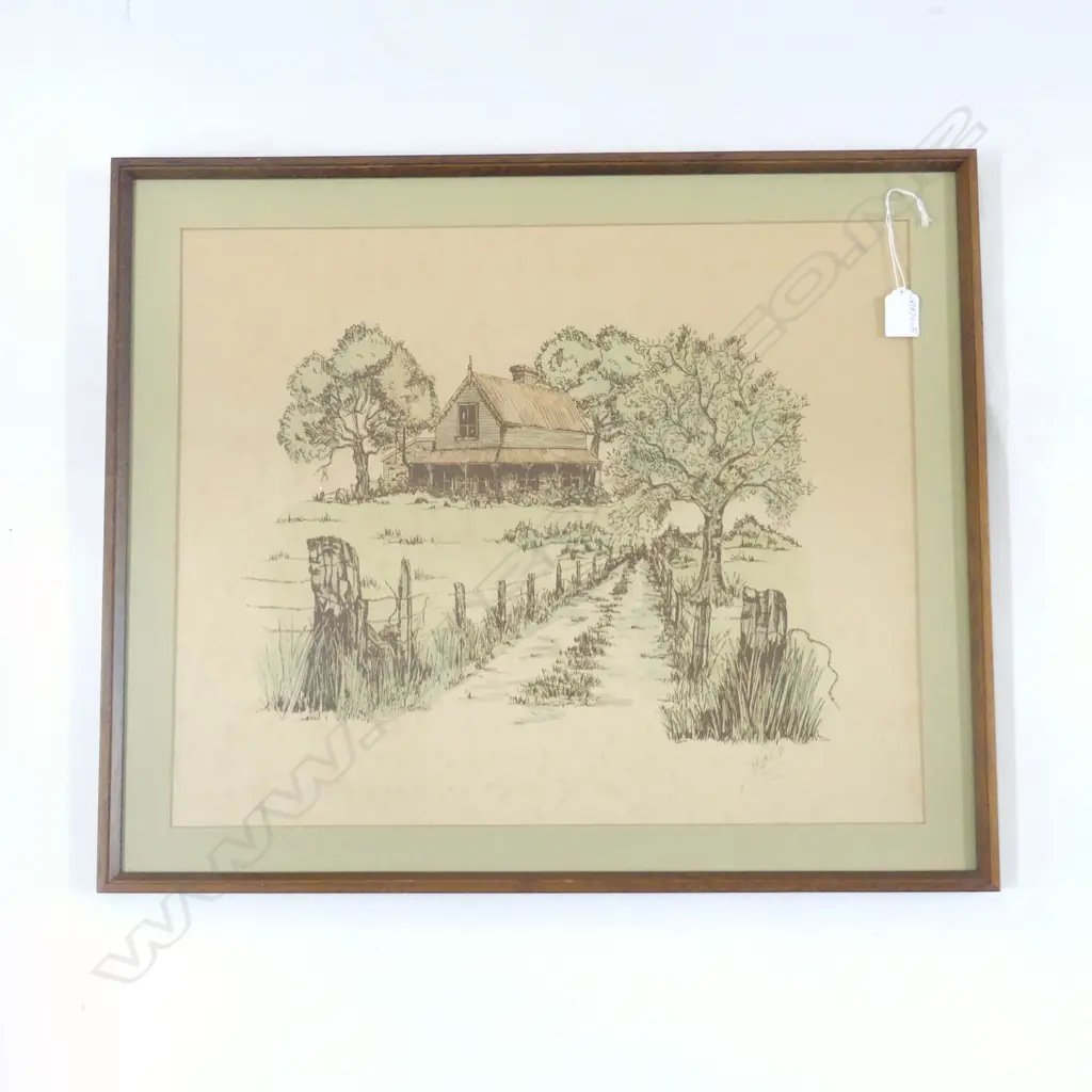 FARMHOUSE PEN & W/C, SIGNED & DATED '80 430 x 530mm (foxing) Image 1++