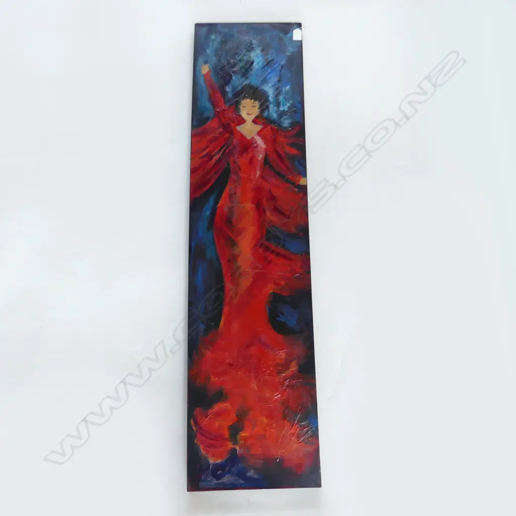 ARTIST UNKNOWN, RED FIGURE, MIXED MEDIA ON CANVAS, 1220x305mm Image 1++