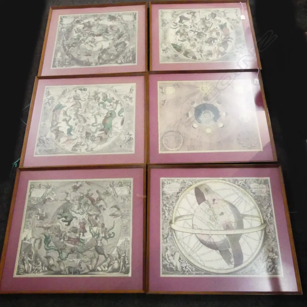 SET OF 6 PRINTS FROM HARMONIA MACROCOSMICA BY CELLARIUS 430x510mm Image 1++