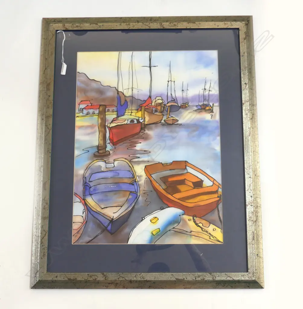 PAINTING THE RED DINGHY BY NORA GREAVE H780 W620MM Image 1++