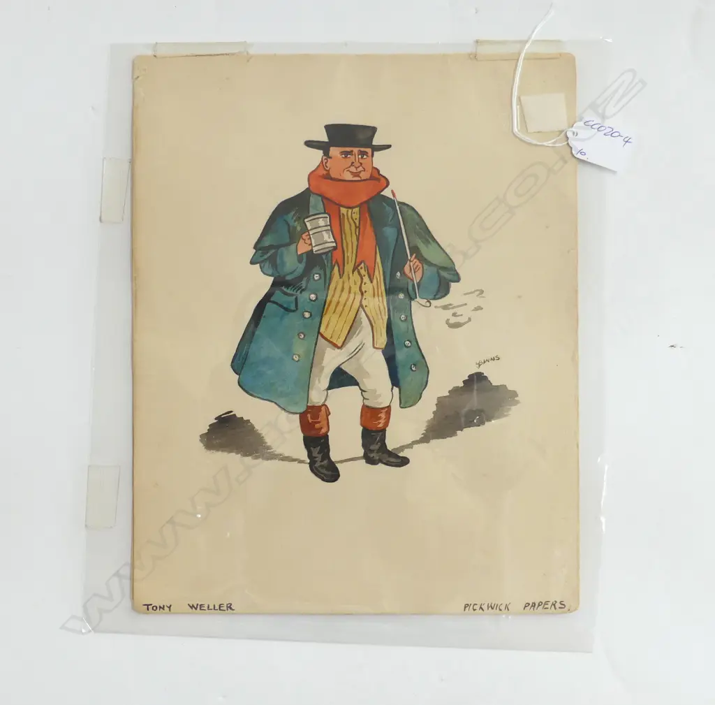10 VARIOUS 'PICKWICK PAPERS' CARICATURES variously named Signed S Binns 315 x 245mm Image 1++