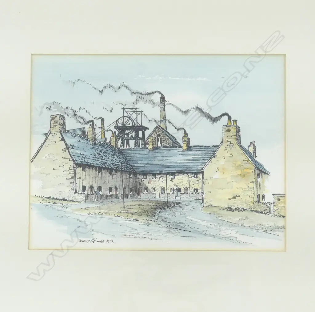 PR WINSOR GRIMES (1928-1996)( WELSH) PEN & W/C COLLIERY BLAENAFON, 220 x 220 & 180 x 240mm Image 1++