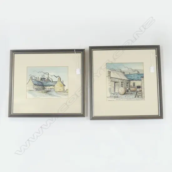 PR WINSOR GRIMES (1928-1996)( WELSH) PEN & W/C COLLIERY BLAENAFON, 220 x 220 & 180 x 240mm