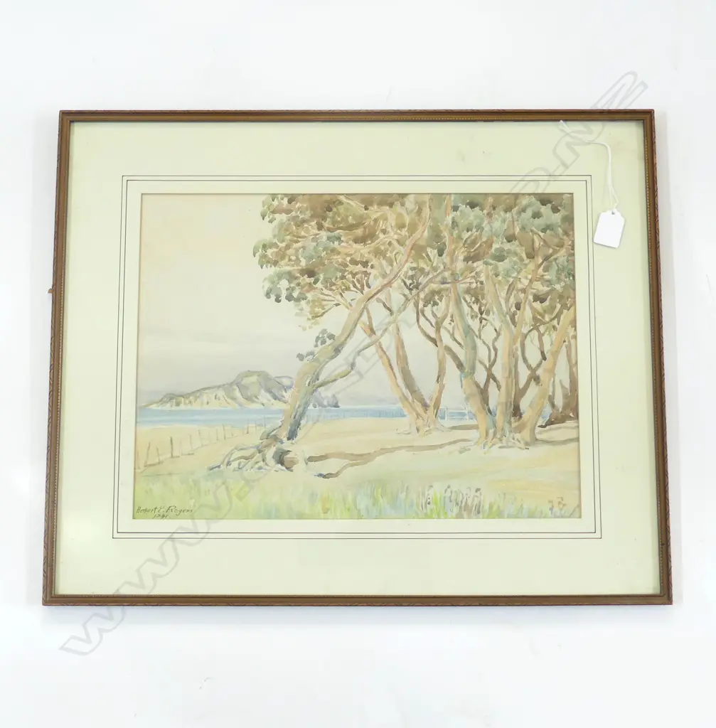 (AK22) HERBERT ROGERS W/C COASTAL INLET SCENE signed & dated 1941 305 x 405mm Image 1++