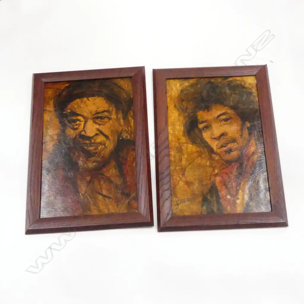 PR MARK DETHROW PORTRAITS; JAMES COTTON & JIMI HENDRIX (FRAME AF), 2005 450x290mm Image 1++
