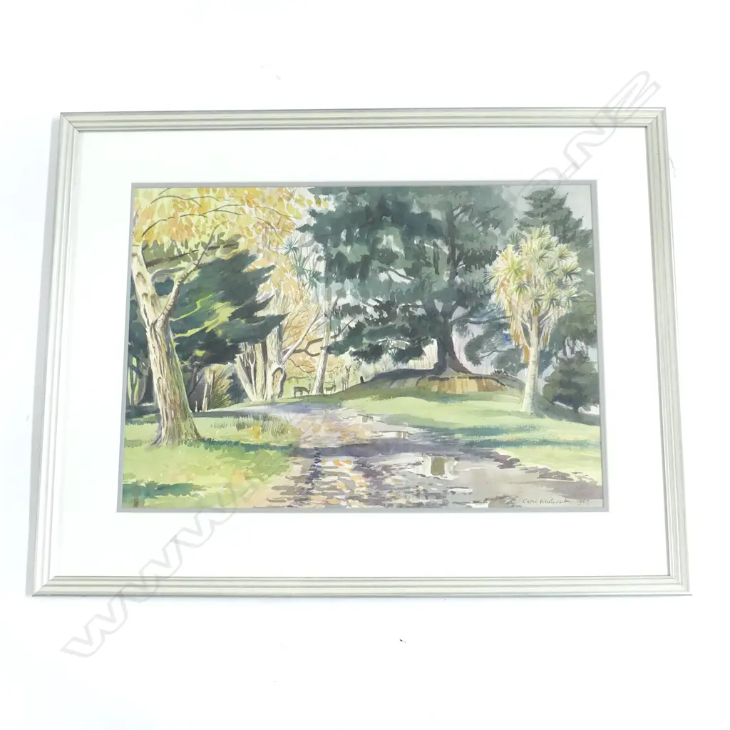 CYRIL WHITEOAK DOMAIN DANNEVIRKE signed & dated 1987 W/C  360MM X 510MM. Entitled verso Image 1++
