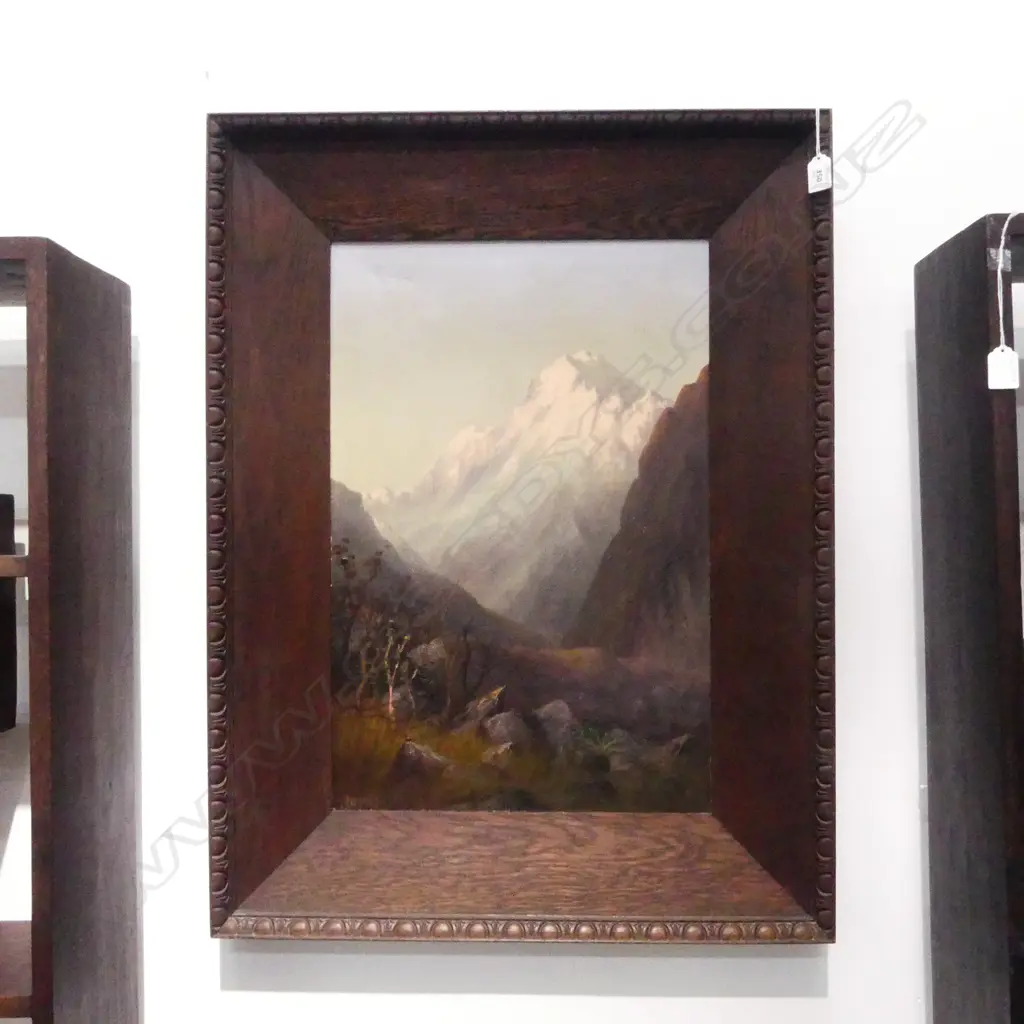 J. D. PERRETT, MOUNTAIN LANDSCAPE, OIL ON CANVAS 595x390mm Image 1++
