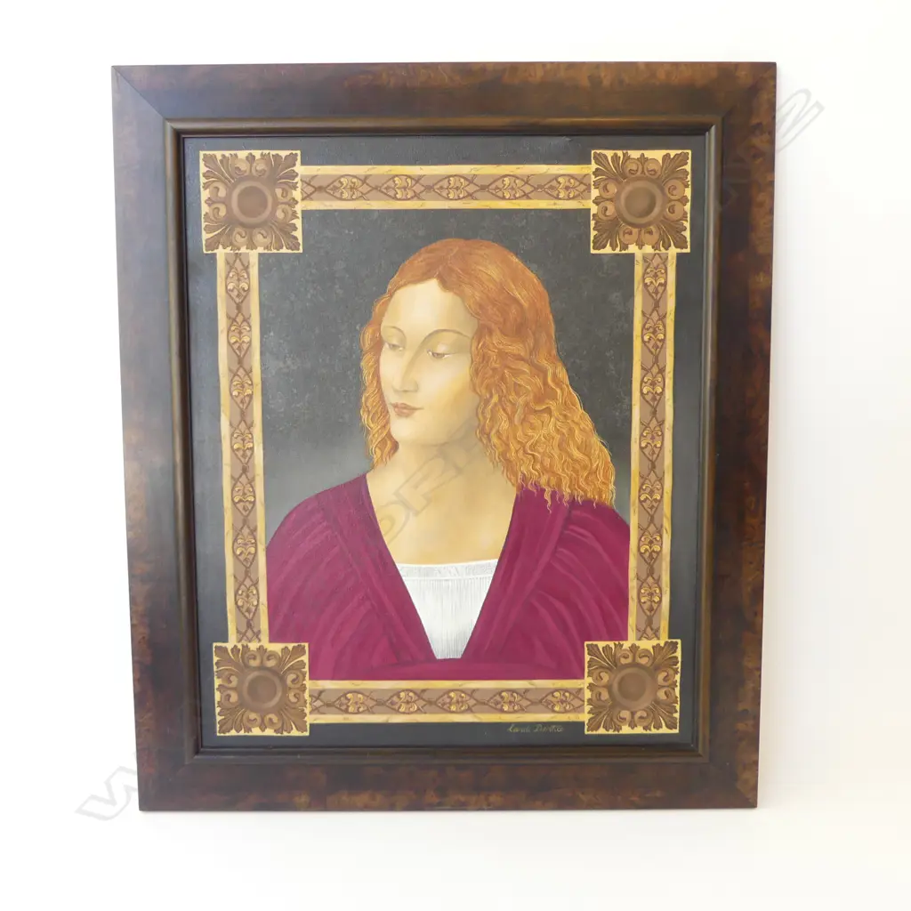 CANDI DENTICE, RENAISSANCE STYLE PORTRAIT, ACRYLIC ON CANVAS, 600x495mm Image 1++