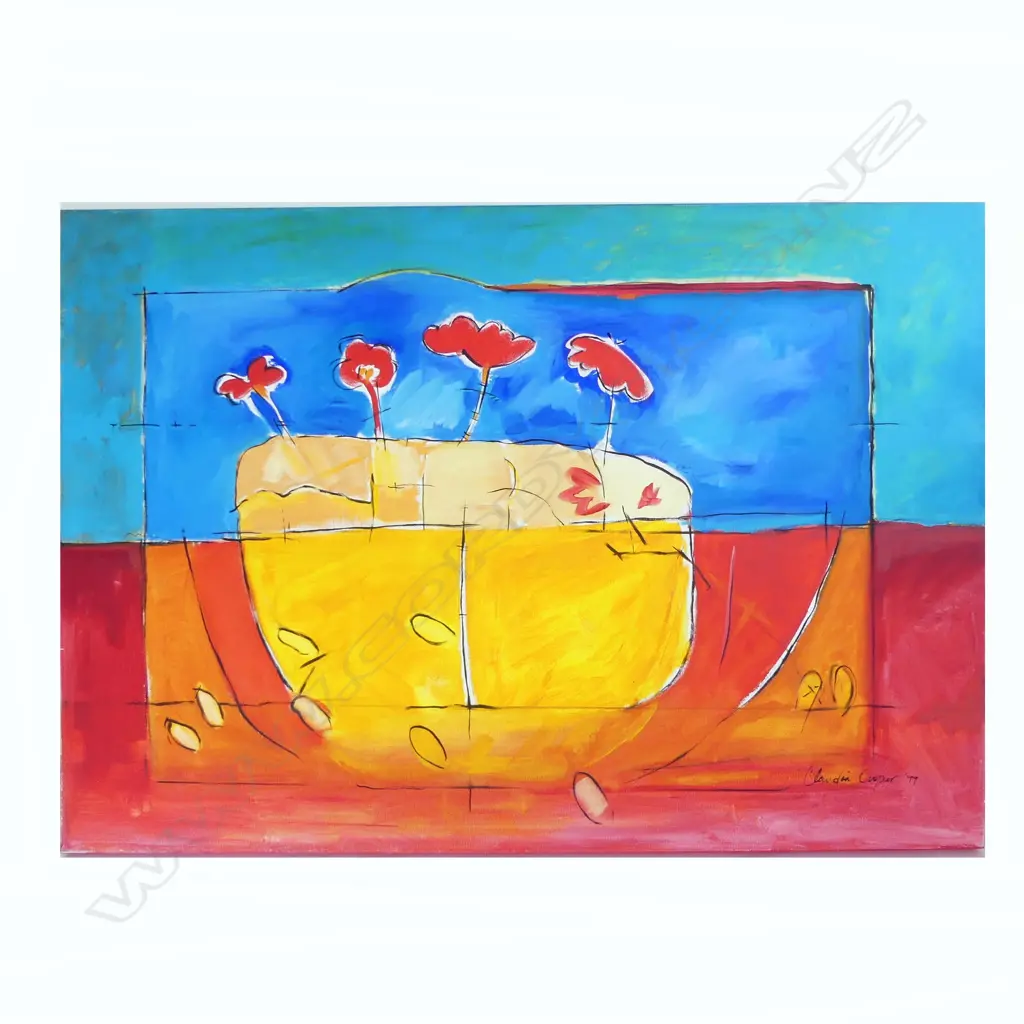 (23949) CLAUDIA COOPER ACRYLIC PAINTING 'HAURAKI GLOW 1' 705 X 1015mm Image 1++