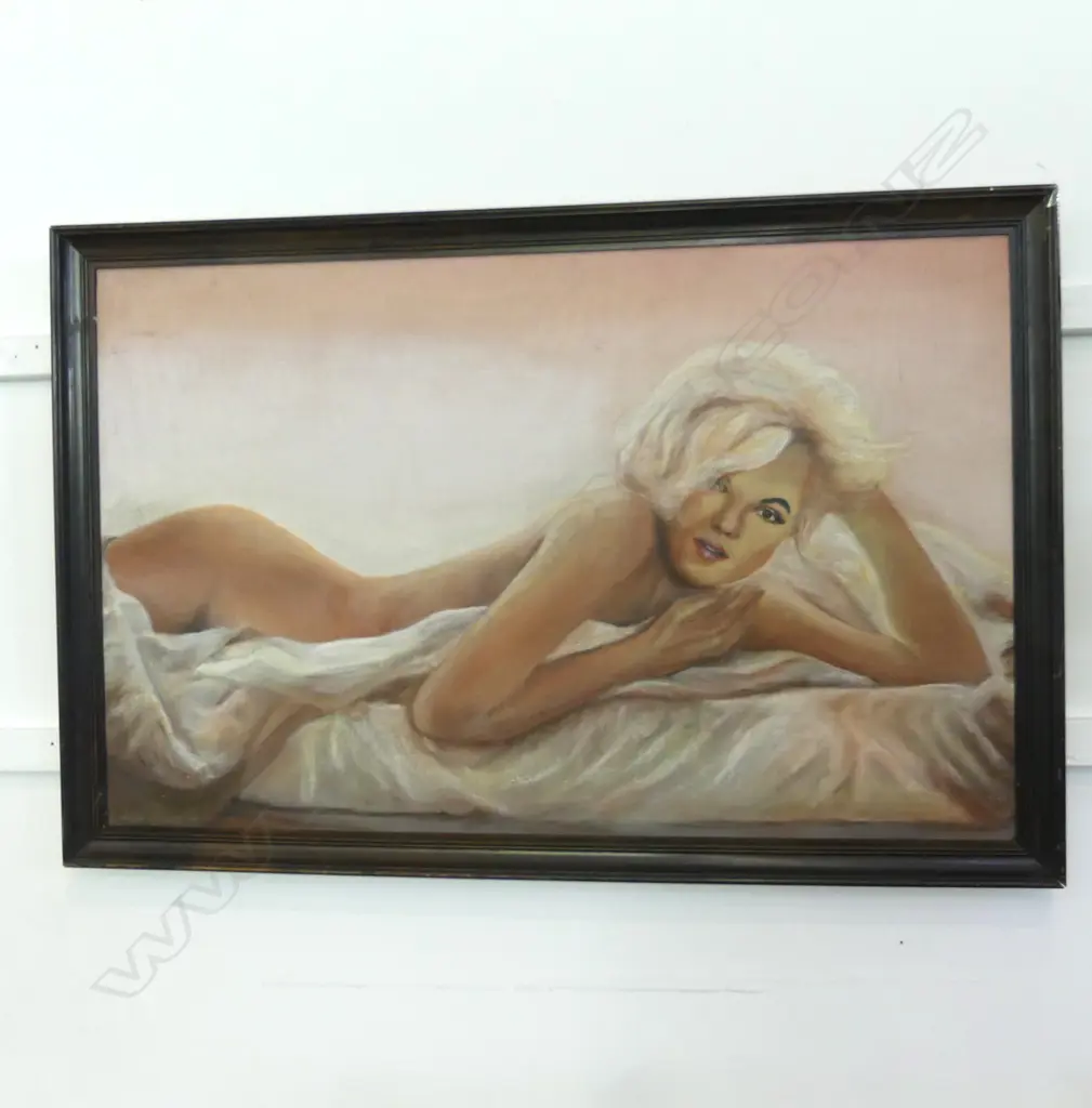 SIGNED ARTWORK, MARILYN NUDE, ACRYLIC ON BOARD 590x930mm Image 1++