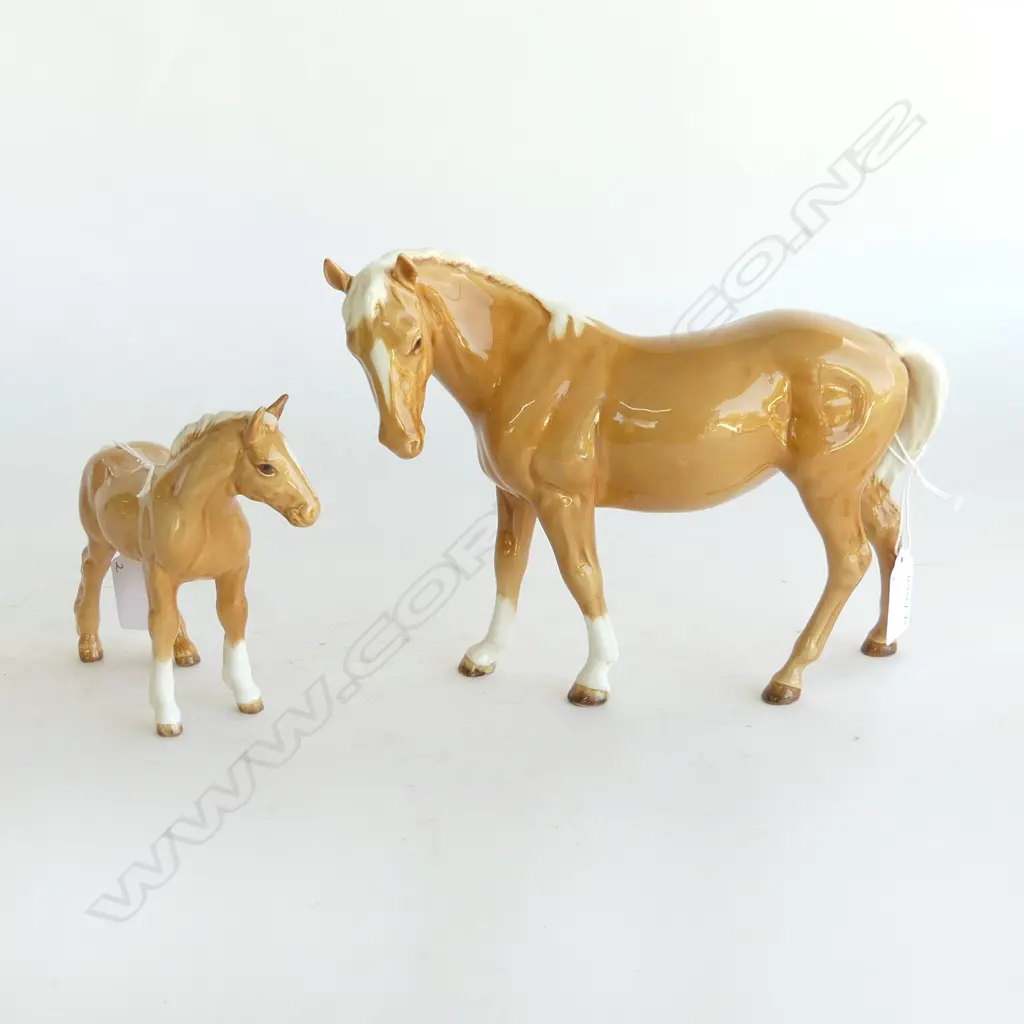 BESWICK PALOMINO HORSE & FOAL H.170mm Image 1++