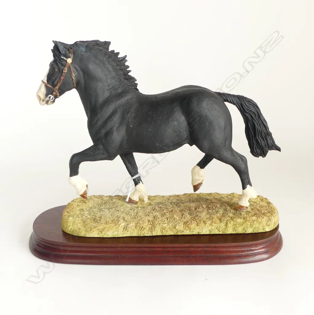 BORDER FINE ARTS PAINTED RESIN WELSH COB STALLION H.220mm  Image 1++